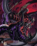 genital_piercing genitals glowing latex male male/male penetration piercing rough_sex sex tail tendrils tongue wings nexus marvel mythology alrath somnus(dragon) venom_(marvel) dragon mythological_creature mythological_scalie scalie symbiote hi_res