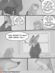 absurd_res anthro beverage canid canine clothed clothing coffee comic covering covering_self dipstick_ears disney duo ear_markings english_text female fox fur hi_res hoodie judy_hopps lagomorph leporid male mammal multicolored_ears nick_wilde rabbit red_fox text the_gory_saint topwear true_fox url zootopia