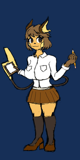 anthro big_breasts bottomwear breasts clipboard clothing collared_shirt dress_shirt female footwear high_heels legwear pencil_(object) shirt shoes skirt solo standing stockings topwear faelocke nintendo pokemon julia_sparks_(faelocke) generation_1_pokemon pokemon_(species) raichu