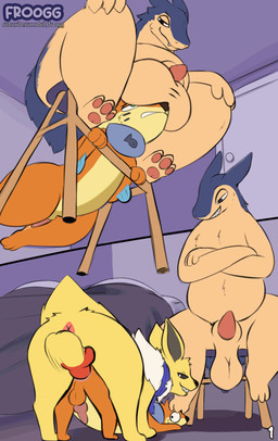 anal anal_penetration animal_genitalia animal_penis ball_sniffing balls balls_on_face balls_touching bedroom bedroom_sex big_balls bouncing_balls bouncing_penis canine_genitalia canine_penis doggystyle erection feral feral_on_feral feral_penetrated feral_penetrating feral_penetrating_feral from_behind_position genitals group knot knot_fucking knotted_penis male male/male male_penetrated male_penetrating male_penetrating_male paws penetration penile penile_penetration penis penis_in_ass penis_tip quadruped questionable_consent retracted_balls saggy_balls scarf sex sheath size_difference sniffing tapering_penis throbbing throbbing_balls froogg nintendo pokemon soggy_(soggybuizel) buizel eeveelution generation_1_pokemon generation_2_pokemon generation_4_pokemon jolteon pokemon_(species) typhlosion 2d_animation animated frame_by_frame hi_res