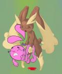 anthro blood bodily_fluids duo female male male/female open_mouth pseudo_clothing tears nintendo pokemon yin_yang_yo! yin_(yin_yang_yo!) generation_4_pokemon lagomorph lopunny mammal pokemon_(species)