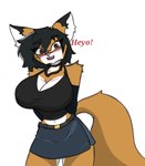 anthro big_breasts blush breasts female small_waist solo thick_thighs wide_hips pace-maker maxine_boulevard canid canine canis fox mammal hi_res