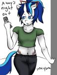 anthro anthrofied blue_hair cellphone clothed clothing cover cover_art cover_page crossdressing electronics english_text equid equine eyewear femboy flip_phone friendship_is_magic glasses hair half-closed_eyes hasbro horn horse inuyuru male mammal multicolored_hair my_little_pony narrowed_eyes open_mouth panties phone pony shining_armor_(mlp) shirt simple_background solo tank_top text topwear two_tone_hair underwear white_background