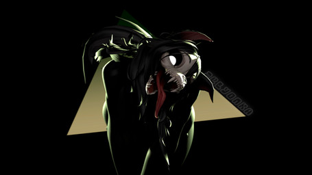 anthro bent_over big_breasts biped black_background black_body black_fur black_hair black_nipples bone breasts eyebrows fangs female female_anthro fur hair hair_between_eyes long_hair long_tongue looking_at_viewer nipples nude nude_anthro nude_female open_mouth open_smile sharp_teeth simple_background skull skull_head smile smiling_at_viewer solo tail teeth tongue tongue_out triangle_(shape) white_eyes zelyonka bom39_(modeler) scp_foundation mal0_(bom39) scp-1471-a canid canine malo mammal skulldog_(species) 16:9 2025 3d_(artwork) 4k absurd_res digital_media_(artwork) hi_res source_filmmaker_(artwork) watermark widescreen