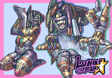 anthro bulge bulge_from_behind butt clothing clown clown_costume clown_makeup dreadlocks erection erection_under_clothing male pose rear_view sex lunarflux cyclops hi_res pinup