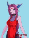 anthro anthrofied female fur pink_body pink_fur pokemorph solo white_eyes spike_the_furry nintendo pokemon stelle_(spikethefurry) eeveelution espeon felid feline generation_2_pokemon mammal pokemon_(species)