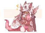 anthro blush breasts feathered_wings feathers female fur genitals harness heart_(marking) heart_locket heart_nipples heart_on_body heart_symbol locket markings nipples nude pink_body pink_fur pussy smile solo white_body wing_markings wings captainlem lilly_(hoccult) canid canine canis dinosaur domestic_dog dromaeosaurid hybrid mammal pit_bull prehistoric_species reptile scalie theropod velociraptor 2019 digital_media_(artwork)