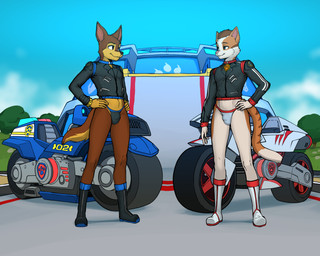 anthro black_outfit brown_body brown_eyes brown_fur clothed clothing collar duo forest fur green_eyes hands_on_hips leather leather_clothing male motorcycle orange_body orange_fur outside plant skimpy tree vehicle diacordst paw_patrol chase_(paw_patrol) wild_(paw_patrol) canid canine canis domestic_cat domestic_dog felid feline felis german_shepherd herding_dog mammal pastoral_dog tabby_cat 5:4 hi_res