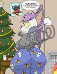 angry anthro big_breasts big_butt bodily_fluids braided_hair breasts bubble_butt butt caught christmas_tree clothing cookie duo eating female fire fireplace food furniture glass hair holidays huge_breasts huge_butt male markings mature_anthro mature_female milk mole_(marking) mouth_full pajamas panty_lines plant plate purple_hair speech_bubble surprise surprised_expression sweat table text tree yellow_eyes young hashidoodle christmas nintendo pokemon delibird felid feline felis generation_2_pokemon generation_3_pokemon generation_4_pokemon generation_7_pokemon jirachi legendary_pokemon litten mammal pokemon_(species) purugly mother_(lore) parent_(lore) parent_and_child_(lore)