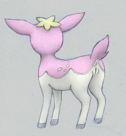 anus female feral flower genitals green_body hooves multicolored_body plant raised_tail scut_tail short_tail simple_background solo standing tail two_tone_body vulva white_body young young_feral animew nintendo pokemon deerling generation_5_pokemon pokemon_(species) spring_deerling 2016