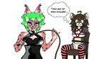 bdsm bondage bound clothing duo female female/female feral humor latex latex_clothing legwear panties stockings underwear whip fiob felid feline humanoid lynx mammal procyonid raccoon 16:9 hi_res widescreen