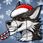 1:1 animated anthro canid canine canis christmas domestic_dog female fox holidays icon mammal new_year portrait short_playtime solo wolf zhekathewolf