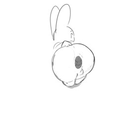 anthro anus balls big_butt butt crowning_feces excessive_feces feces genitals hyper hyper_feces long_ears looking_at_viewer looking_back looking_back_at_viewer male nude poop_in_ass pooping scatplay simple_background solo standing tail white_background white_body tiosqr lagomorph leporid mammal rabbit monochrome