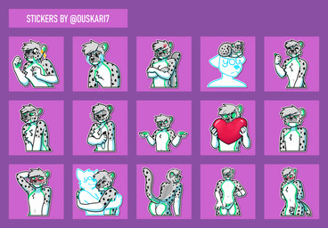 annoyed blush blush_lines bodily_fluids butt chastity_cage chastity_device crying gesture hand_gesture heart_symbol holding_heart hug listening_to_music loaf male penis_peek presenting presenting_hindquarters sticker_pack tears thumbs_up tongue tongue_out duskari7 absurd_res hi_res