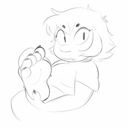 5_toes anthro bodily_fluids claws cute_fangs disgust fangs feet female finger_claws foot_fetish foot_focus foot_grab foot_sniffing hair humanoid_feet plantigrade short_hair smelly smelly_feet sniffing sniffing_self soles solo sweat sweatdrop teeth toe_claws toe_wiggle toes tongue tongue_out visible_sniffing twistedfurby aida_(twistedfurby) aquatic fish shark 1:1 2025 2d_animation animated monochrome