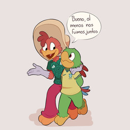 brazil clothing duo hat headgear headwear male mexico simple_background soccer soccer_uniform sport sportswear uniform world_cup nibiru_star disney the_three_caballeros jose_carioca panchito_pistoles avian bird chicken galliform parrot phasianid