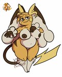 anthro areola big_breasts breasts brown_areola brown_body brown_eyes brown_fur brown_nipples fakemon female fur fusion generation_1_pokemon generation_4_pokemon genitals hand_on_chest head_tuft hi_res hybrid looking_at_viewer lopunny navel nintendo nipples nude orange_body orange_fur overweight overweight_female pokemon pokemon_(species) pokemon_fusion pussy raichu raipunny rosy_cheeks short_stack simple_background solo thick_thighs tuft white_background white_body white_fur wide_hips xain_russell yellow_body yellow_fur