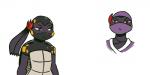 alternate_universe ambiguous_gender anthro clothed clothing kerchief mask red_eyes shell simple_background solo white_background inkyfrog teenage_mutant_ninja_turtles venus_de_milo_(tmnt) reptile scalie turtle 2019 2:1