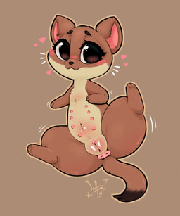 8_nipples :3 anus belly big_eyes big_head blush blush_stickers brown_nose clitoral_hood dipstick_tail female female_feral feral front_view genitals glistening glistening_genitalia glistening_vulva heart_symbol high-angle_view humanoid_genitalia humanoid_genitalia_on_feral humanoid_vulva humanoid_vulva_on_feral looking_at_viewer looking_up lying markings motion_lines multi_nipple navel nipples on_back outline pink_anus plump_labia presenting presenting_anus presenting_vulva puffy_anus simple_background smile solo spread_legs spreading tail tail_markings tan_background tan_outline thick_thighs vulva wolps mammal mustelid musteline stoat true_musteline weasel 2024 5:6 absurd_res full-length_portrait hi_res portrait