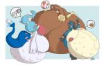 anthro areola belly big_belly big_breasts blue_body blue_eyes blue_fur blue_hair blush breasts brown_body brown_fur canid canine digital_media_(artwork) female fur generation_4_pokemon generation_7_pokemon growth hair huge_belly huge_breasts hyper hyper_belly hyper_breasts hyper_pregnancy kari_(trcfan) lagomorph long_hair lopunny lucario mamalop_(trcfan) mammal maria_(trcfan) multiple_pregnancies navel nintendo nipples nude open_mouth pokemon pokemon_(species) pregnant pregnant_anthro pregnant_female primarina simple_background smile story story_in_description thick_thighs trcfan unborn_kicking
