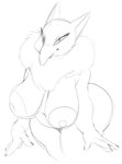 anthro areola big_breasts breasts female female_anthro genitals huge_breasts huge_hips huge_thighs neck_tuft nipples nude pussy smile solo thick_thighs tuft wide_hips sunibee nintendo pokemon generation_1_pokemon hypno_(pokemon) pokemon_(species) absurd_res hi_res monochrome