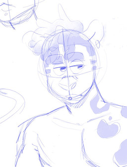 anthro black_body black_fur brown_eyes clothed clothing ear_piercing eyebrows facial_piercing flesh_tunnel fur gauged_ear hair labret_piercing lip_piercing looking_aside male male_anthro messy_hair piercing red_hair simple_background solo tail tattoo thick_eyebrows topless topless_anthro topless_male whisker_spots p_rindustries gale_(p_rindustries) felid mammal pantherine 2024 guide_lines monochrome sketch