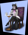 anthro anthrofied beverage biped black_hair blush chair clothing container cup female food footwear furniture gloves hair handwear high_heels holding_container holding_cup holding_object legwear looking_at_viewer multicolored_hair purple_eyes saucer shoes sitting solo steam stockings tea tea_cup teapot two_tone_hair zzvinniezz friendship_is_magic hasbro my_little_pony octavia_(mlp) earth_pony equid equine horse mammal pony 2014 alpha_channel hi_res