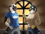 accipitriform avian bird clothing duo falcon falconid fish_birb hi_res katie_(fish_birb) lizzy_(fish_birb) meme meme_clothing osprey peregrine_falcon shirt sweater t-shirt text text_on_clothing text_on_shirt text_on_topwear topwear