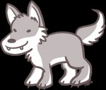 ambiguous_gender claws digitigrade feral goofy_smile paws simple_background smile solo standing teeth toony the-chu canid canine canis mammal wolf alpha_channel low_res