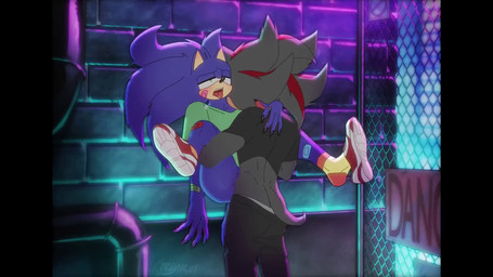 5_fingers against_surface against_wall anal anal_penetration anthro band-aid band-aid_on_face bandage bandage_on_face black_body black_fur blue_body blue_fur bottomless bottomless_anthro bottomless_male bottomwear bottomwear_down butt clothed clothing duo fingers footwear from_front_position fur hair half-closed_eyes holding_partner male male/male male_penetrated male_penetrating male_penetrating_male narrowed_eyes open_mouth pants pants_down partially_clothed penetration penile penile_penetration sex shirt shoes socks spread_legs spreading standing standing_sex tail tongue tongue_out topwear hauringu sega sonic_the_hedgehog_(series) shadow_the_hedgehog sonic_the_hedgehog eulipotyphlan hedgehog mammal 16:9 2025 animated digital_media_(artwork) no_sound short_playtime webm widescreen