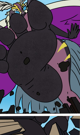 5_toes anthro building debris dirty dirty_feet feet female foot_fetish foot_focus solo toes idel mothra_(series) toho mothra kaiju monster absurd_res hi_res