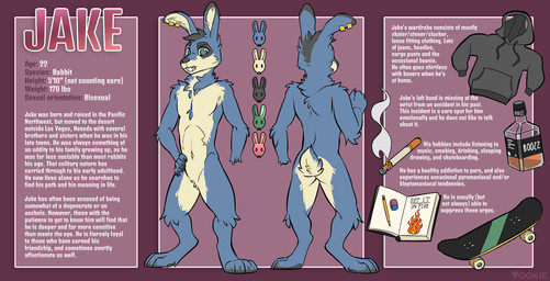 amputee anthro arm_tuft biped black_body black_clothing black_ears black_fur black_hair black_hoodie black_topwear blue_body blue_ears blue_fur blue_tail book chest_tuft cigarette claws clothing disability ear_piercing ear_ring elbow_tuft facial_piercing finger_claws front_view fur green_eyes grey_claws grey_pawpads hair hand_on_hip hoodie knee_tuft leg_tuft lip_piercing lip_ring male navel neck_tuft pawpads piercing profanity rear_view ring_piercing short_hair shoulder_tuft skateboard smoke solo standing tail teeth text topwear tuft vehicle white_body white_fur white_inner_ear white_tail yookie lagomorph leporid mammal rabbit absurd_res english_text hi_res model_sheet