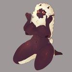 anthro areola big_breasts black_areola black_body black_nipples breasts female fur horn markings mole_(marking) mouthless nipples nude simple_background solo wool_(fur) xinner amaverse xalda_(shg_ver.) bovid caprine mammal sheep werecaprine werecreature weresheep 1:1 absurd_res hi_res