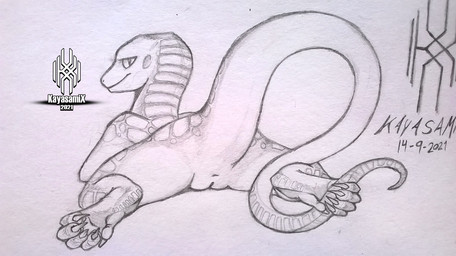 5_toes anthro anus biped claws earhole feet female fingers genitals grey_background logo looking_at_viewer pose raised_tail scales simple_background solo spread_legs spreading tail text toe_claws toes vulva kayasamix lizaria lizard reptile scalie 2021 artist_name dated graphite_(artwork) hi_res monochrome pinup sketch traditional_media_(artwork) url