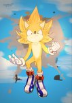 anthro explosion male solo super_form daymoon_100 sega sonic_the_hedgehog_(series) fan_character eulipotyphlan hedgehog mammal hi_res