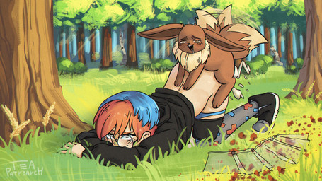 bestiality blush bodily_fluids brown_body brown_fur clothed clothing cum detailed_background duo eyewear female female_human female_on_feral female_penetrated feral fur genital_fluids glasses hair interspecies male male/female male_penetrating male_penetrating_female open_mouth penetration pokephilia sex smile vaginal tea_patriarch nintendo pokemon penny_(pokemon) eevee generation_1_pokemon human mammal pokemon_(species) 16:9 4k absurd_res digital_media_(artwork) hi_res widescreen