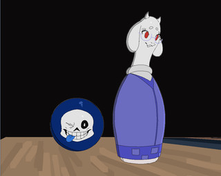 ambiguous_gender ball blue_clothing blue_dress blue_tongue bowling_ball bowling_pin clothing dress duo eyewear floppy_ears glasses horn humor lop_ears one_eye_closed red_eyes shitpost tongue wearing_glasses white_horn wink nerobero0 deltarune undertale_(series) wyer_bowling_(meme) fuckable_pin horny_blue_bowlingball sans_(undertale) toriel animate_inanimate meme female_(lore) male_(lore)