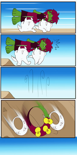 :3 ambiguous_gender angry animated_gif anthro barefoot beady_eyes big_feet both_sexes_in_same_situation buried carrying_another carrying_partner carrying_person cliff clothed clothing falling feet female group head_first headstand humor male male/female motion_lines parody rolling rolling_over running semi-anthro size_difference slapstick throwing throwing_character toes toony trio tumbling unconscious unconscious_female unconscious_male upside_down darkburst frozarcold mythology izzy_(darkburst) dragon mythological_creature mythological_scalie reptile scalie 2d_animation animated animated_comic comic hi_res short_playtime
