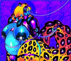 anthro areola barbell_piercing bdsm belly belt belt_buckle big_areola big_belly big_tail blue_belly blue_breasts blue_piercing bodily_fluids bondage bondage_gear bound breasts buckle bulge cerata_(anatomy) clothing collar dripping_milk egg eggnant female glistening glistening_body glistening_breasts glowing glowing_belly glowing_egg hands_behind_back implied_oviposition jockstrap lactating latex latex_clothing leather leather_clothing multicolored_body multiple_piercings nipple_barbell nipple_chain nipple_piercing nipples nose_piercing_pull oviposition piercing piercing_pull pregnant pseudo_hair purple_background septum_leash simple_background solo submissive submissive_anthro submissive_female tail tentacle_hair tentacles tongue tongue_out tongue_piercing tongue_piercing_pull underwear ventral_groove latexslug hazard_(latexslug) aquatic aquatic_gastropod gastropod mollusk nudibranch sea_slug slug nonbinary_(lore)