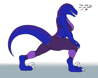anthro anus anus_outline big_tail bottomwear bra breast_bulge breasts claws clothed clothing crop_top exercise female flirting flirting_with_viewer hands_on_knee hands_on_leg heart_symbol leaning leaning_forward leggings legwear looking_at_viewer looking_over_shoulders midriff pants paws raised_tail revealing_outfit seductive shirt skimpy solo stretching stretching_legs tail talking_to_viewer text tight_clothing tight_leggings tight_underwear topwear underwear yoga yoga_pants conditional_dnp samagthrav2 anonymous_character dinosaur dromaeosaurid prehistoric_species reptile saurischian scalie theropod velociraptor 5:4 absurd_res english_text hi_res