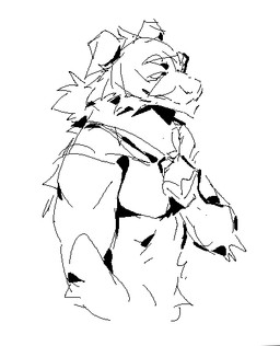 anthro eyebrows floppy_ears folded_ears front_view fur male mouth_closed pose snout solo kingarthur_i canid mammal 2024 aliasing binary_drawing black_and_white digital_drawing_(artwork) digital_media_(artwork) half-length_portrait line_art monochrome portrait