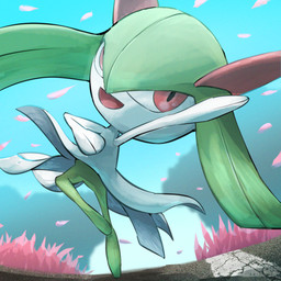 2_fingers ambiguous_gender ambiguous_humanoid blue_sky day featureless_legs fingers green_body leaning leaning_sideways multicolored_body not_furry on_one_leg open_mouth open_smile outside pink_grass pupils red_eyes red_tongue road sky slit_pupils smile solo standing tongue white_body spicyichizo nintendo pokemon generation_3_pokemon humanoid kirlia pokemon_(species) 1:1 2026 absurd_res hi_res shaded