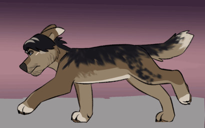 brown_body brown_fur determined feral fur gradient_background hair male running simple_background solo tail puppyratcat canid canine canis domestic_dog mammal 16:10 2d_animation animated loop widescreen
