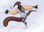 ambiguous_gender anthro choker claws clothed clothing finger_claws fluffy fluffy_tail fully_clothed ice_skates jewelry necklace snout solo tail tongue tongue_out zerozeroren princess_tutu anteaterina anteater mammal pilosan xenarthran hi_res