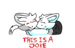 duo female hug humor joke kissing male meko_arts boy_kisser_(meme) meko_(meko_arts) domestic_cat felid feline felis mammal meme