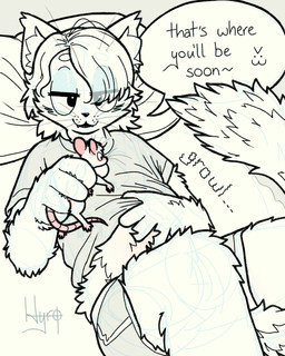 bed blush clothed clothing clothing_lift duo furniture hand_on_belly holding_prey hunger_noises hungry imminent_digestion imminent_vore male male/male male_pred male_prey on_bed onomatopoeia oral_vore pillow predator/prey questionable_consent shirt shirt_lift size_difference sound_effects talking_to_prey text topwear vore hyro domestic_cat felid feline felis mammal mouse murid murine rodent 4:5 english_text hi_res