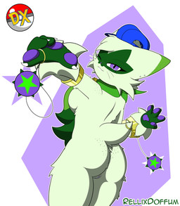 anthro bracelet breasts butt cheek_tuft claws clothing ear_piercing eyelashes facial_markings facial_tuft female freckled_butt freckled_face freckled_shoulders freckles fur genitals green_body green_fur hat hat_only head_markings head_tuft headgear headgear_only headwear headwear_only jewelry looking_at_viewer looking_back looking_back_at_viewer markings mostly_nude nude one_eye_closed pawpads piercing pupils purple_background purple_eyes purple_nose simple_background slit_pupils smile solo thick_thighs tuft vulva whiskers white_background white_claws wide_hips wink winking_at_viewer yo-yo duskxvi nintendo pokemon felid feline floragato generation_9_pokemon mammal pokemon_(species) shiny_pokemon absurd_res hi_res