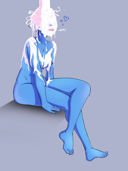 areola blue_body blue_skin breasts collarbone crossed_legs eyebrows eyelashes feet female gunge heart_symbol legs_together messy nipples not_furry nude sitting slim slime solo tongue tongue_out wam rocatart bioware electronic_arts mass_effect liara_t'soni alien alien_humanoid asari humanoid 2024 hi_res