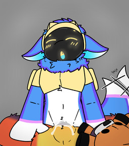 abdominal_bulge animal_genitalia animal_vulva anthro anthro_on_anthro belly biped blue_body blue_fur blue_tongue blush blush_lines bottom_pov canine_genitalia canine_vulva ears_down ejaculation eyes_closed female female_penetrated female_pov first_person_view from_front_position fur genitals grey_background group hug hugging_object hugging_plushie looking_pleasured lying machine male male/female male_penetrating male_top_female_bottom missionary_position on_back orange_body orange_fur orange_tail orgasm orgasm_face penetration pivoted_ears plushie protogen_armor protogen_visor sex simple_background tail tail_motion tailwag tongue tongue_showing trio vaginal vaginal_penetration vulva white_belly yellow_belly yellow_blush yellow_eyes young young_on_young young_penetrated young_penetrating lightningb0lt01 mozilla kit_(mozilla_firefox) purpli tommy_(lightningb0lt01) canid canine fox mammal protogen 2026 absurd_res hi_res watermark