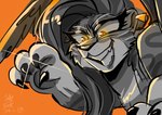 claws eyelashes female feral glowing glowing_eyes hair orange_background simple_background solo teeth wings jully-park hasbro mlp_g5 my_little_pony allura_(mlp) felid leopard mammal pantherine snow_leopard 2023 dated greyscale hi_res monochrome signature